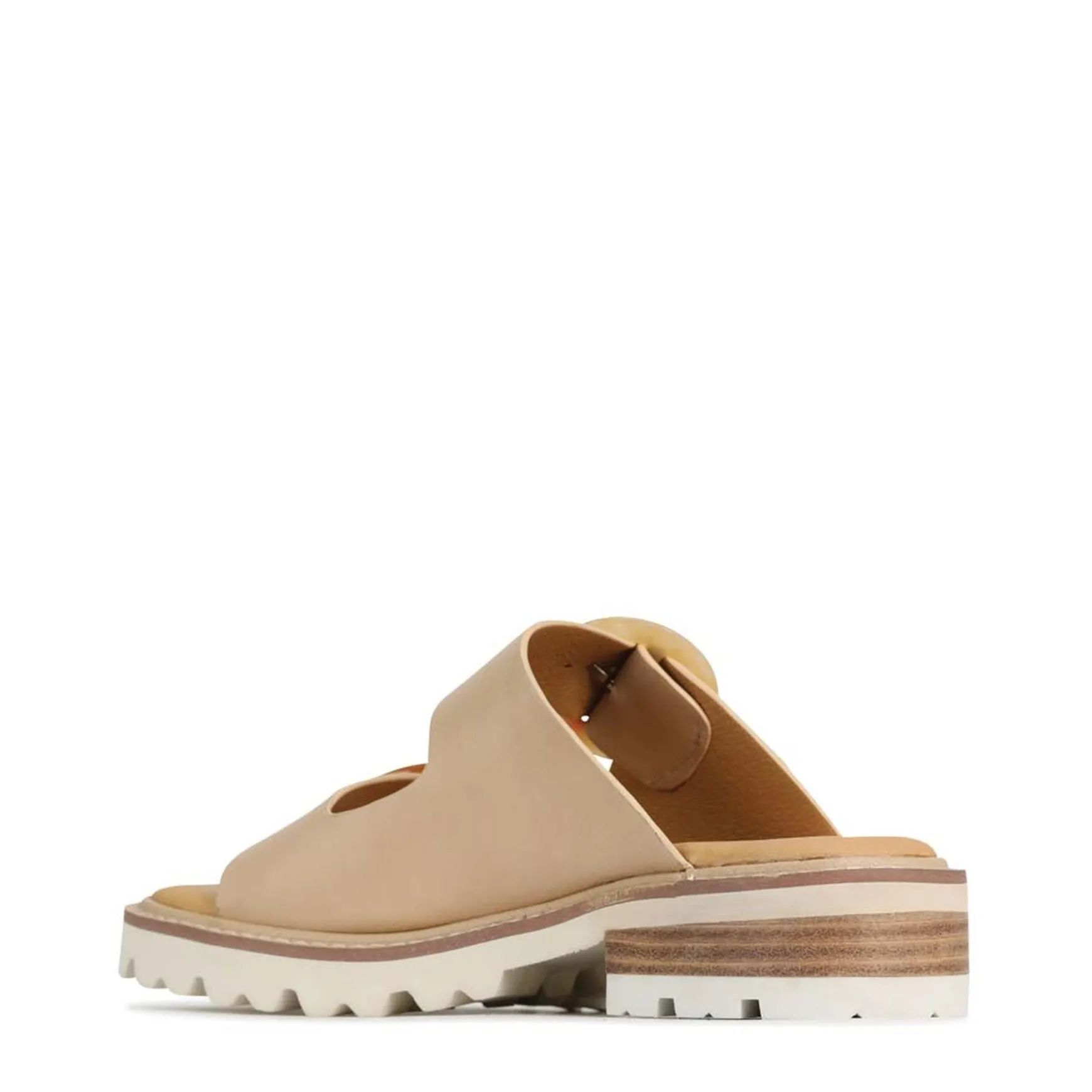 GILA BLOCK HEEL SLIDES LEATHER>EOS Footwear Store