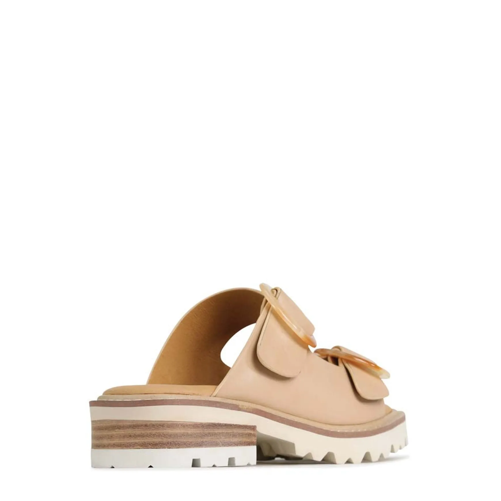 GILA BLOCK HEEL SLIDES LEATHER>EOS Footwear Store