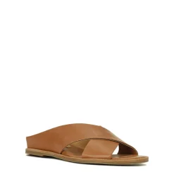 HIGH LEATHER SLIDE SANDALS><noscript><img width=