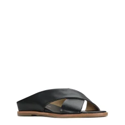 HIGH LEATHER SLIDE SANDALS><noscript><img width=
