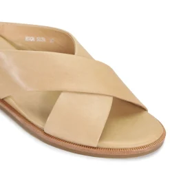 HIGH LEATHER SLIDE SANDALS><noscript><img width=