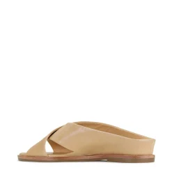 HIGH LEATHER SLIDE SANDALS><noscript><img width=