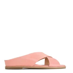 HIGH LEATHER SLIDE SANDALS><noscript><img width=