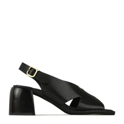 ISADORA LEATHER BLOCK HEEL SANDALS>EOS Footwear Discount