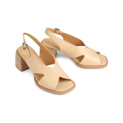 ISADORA LEATHER BLOCK HEEL SANDALS><noscript><img width=