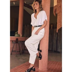ISADORA LEATHER BLOCK HEEL SANDALS><noscript><img width=
