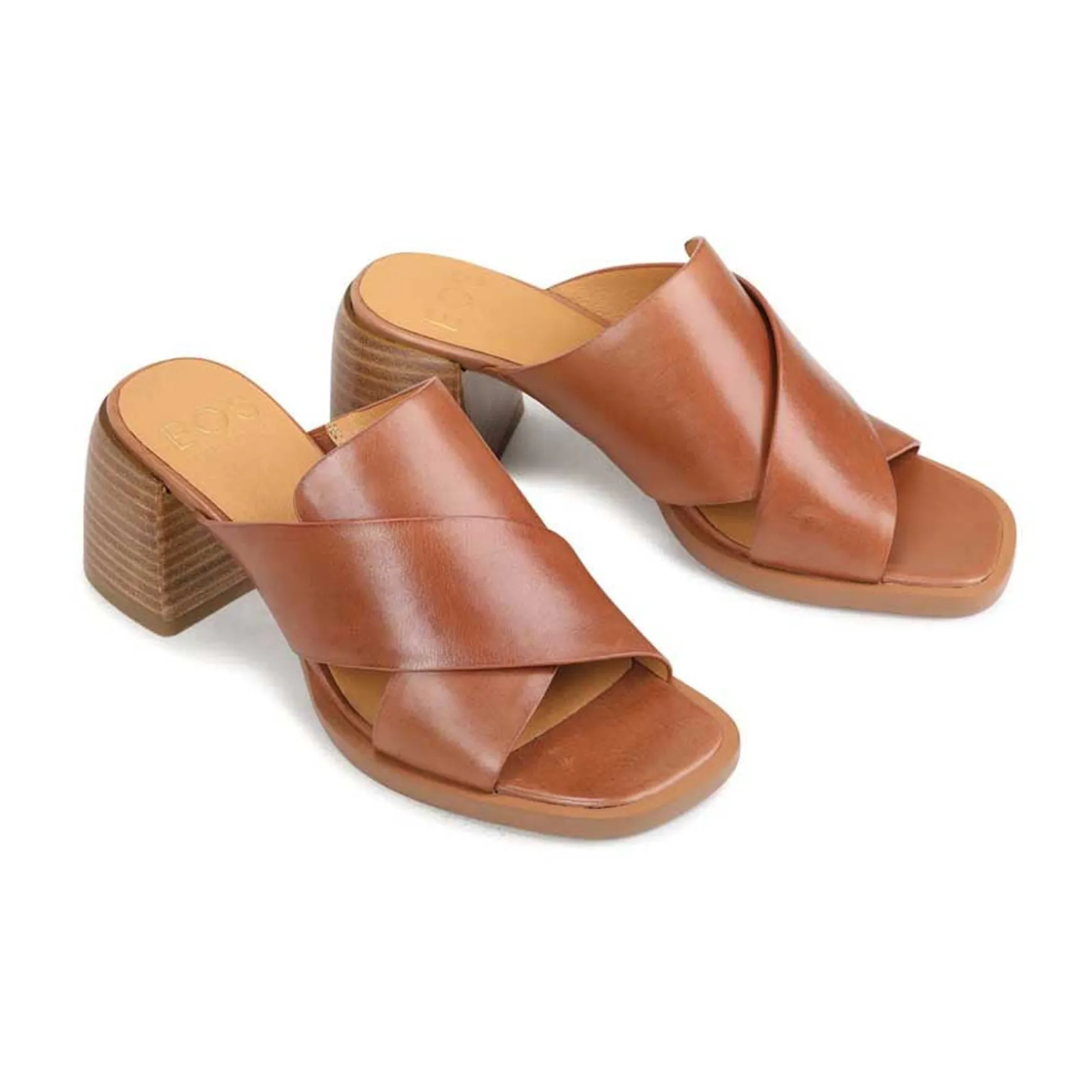 ISO LEATHER BLOCK HEEL SANDALS>EOS Footwear Sale