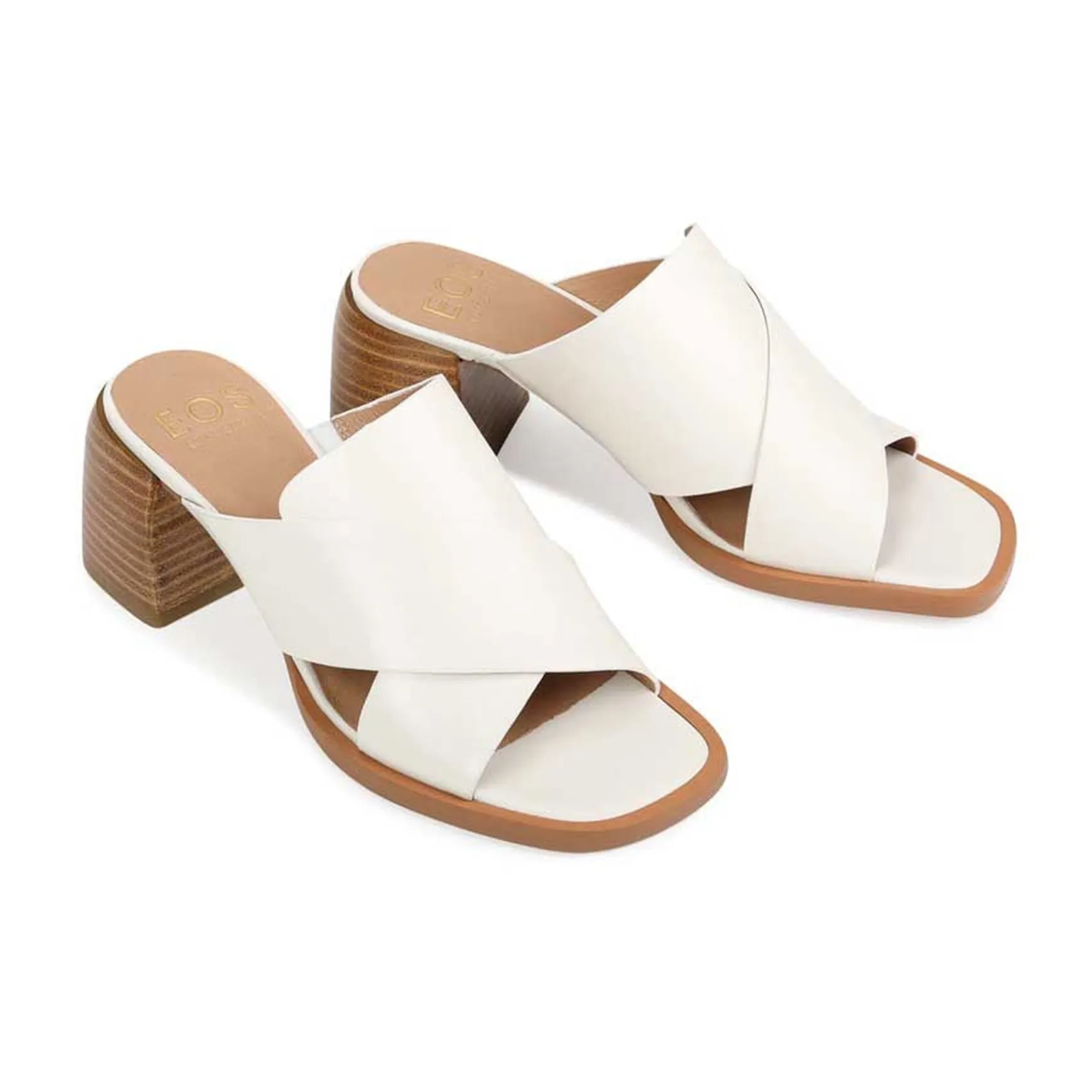 ISO LEATHER BLOCK HEEL SANDALS>EOS Footwear Sale