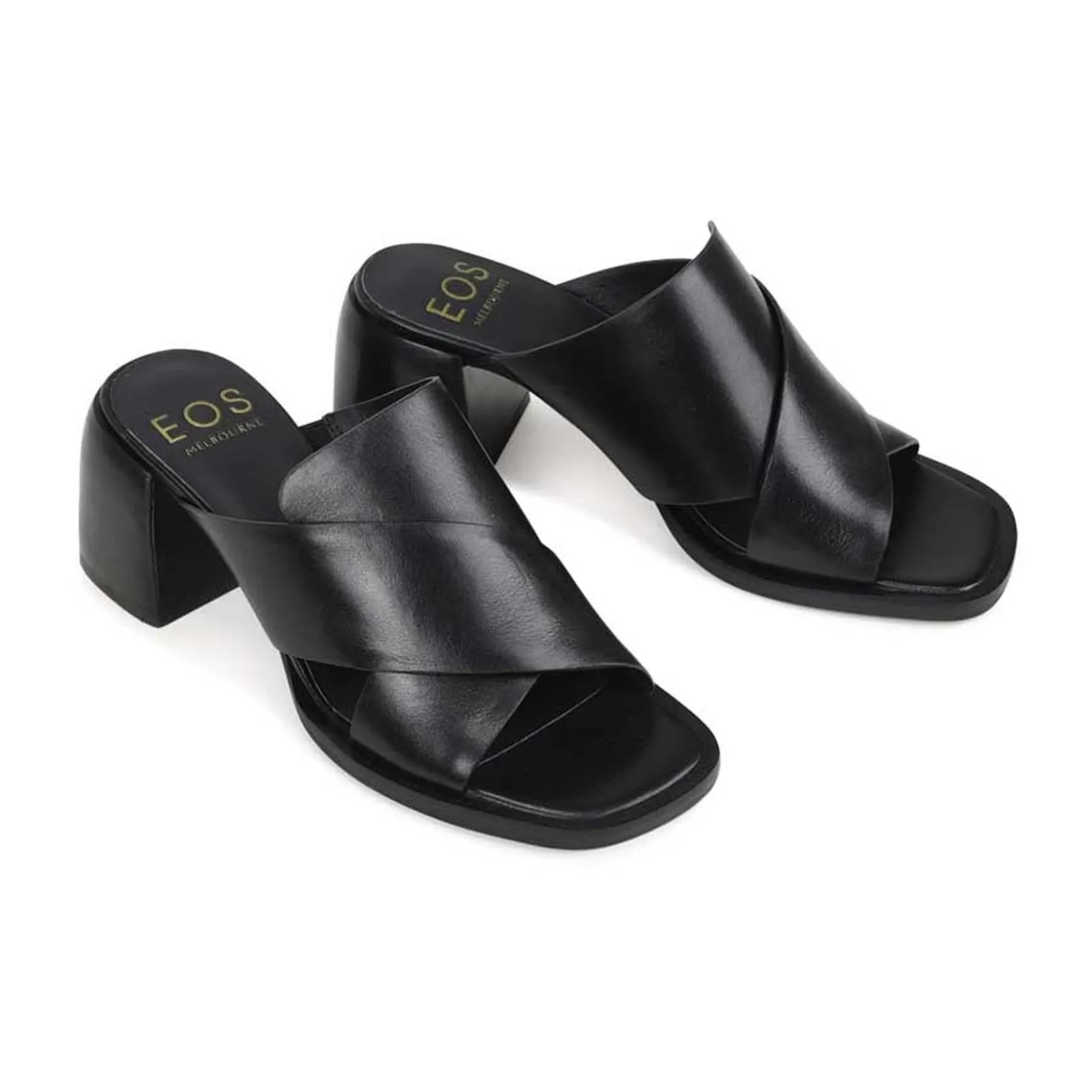 ISO LEATHER BLOCK HEEL SANDALS>EOS Footwear Sale