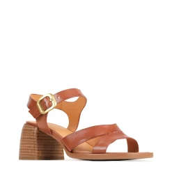 ISOKEN LEATHER BLOCK HEEL SANDALS>EOS Footwear Cheap