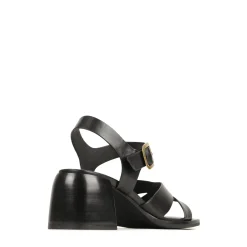 ISOKEN LEATHER BLOCK HEEL SANDALS><noscript><img width=