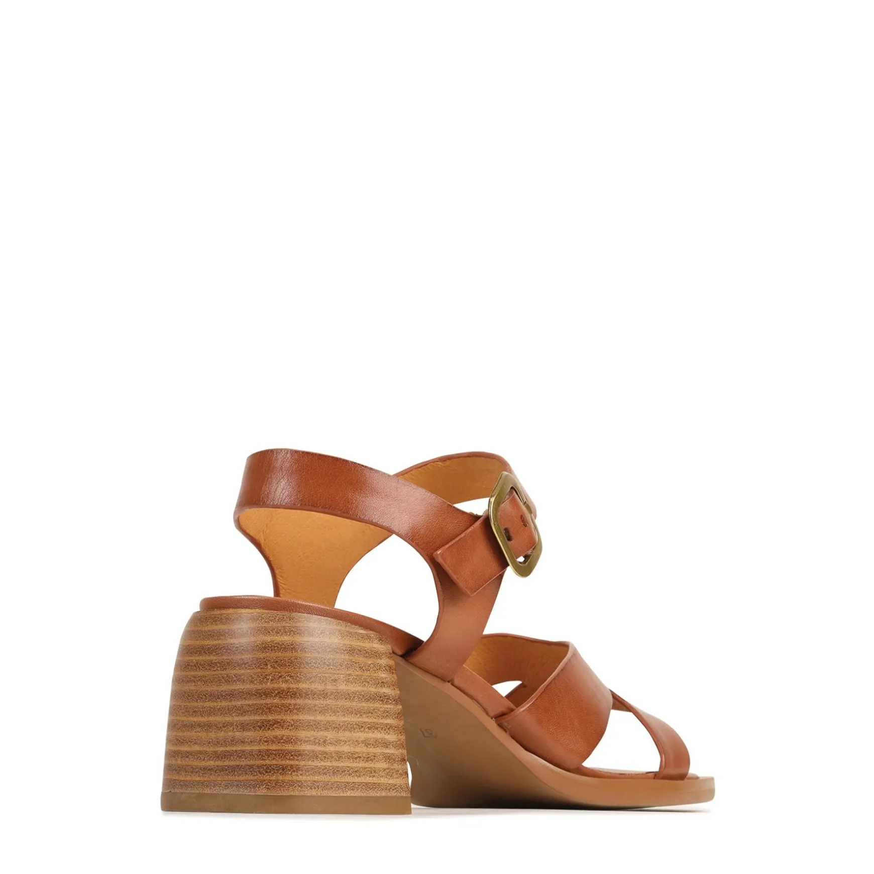 ISOKEN LEATHER BLOCK HEEL SANDALS>EOS Footwear Cheap