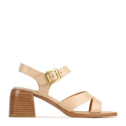 ISOKEN LEATHER BLOCK HEEL SANDALS><noscript><img width=