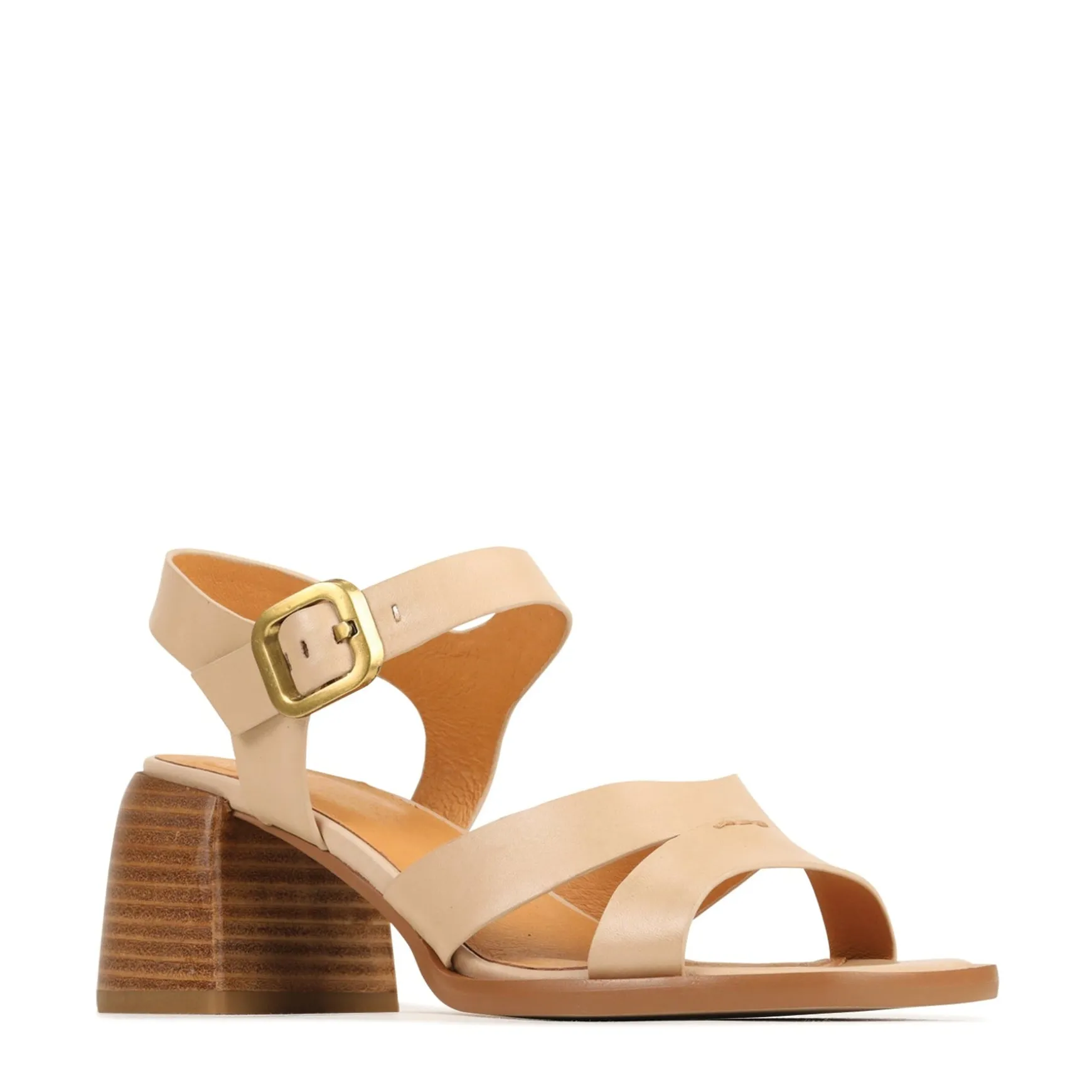 ISOKEN LEATHER BLOCK HEEL SANDALS>EOS Footwear Cheap