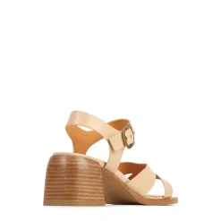 ISOKEN LEATHER BLOCK HEEL SANDALS><noscript><img width=
