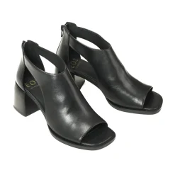 ISOLDE LEATHER BLOCK HEEL SANDALS><noscript><img width=
