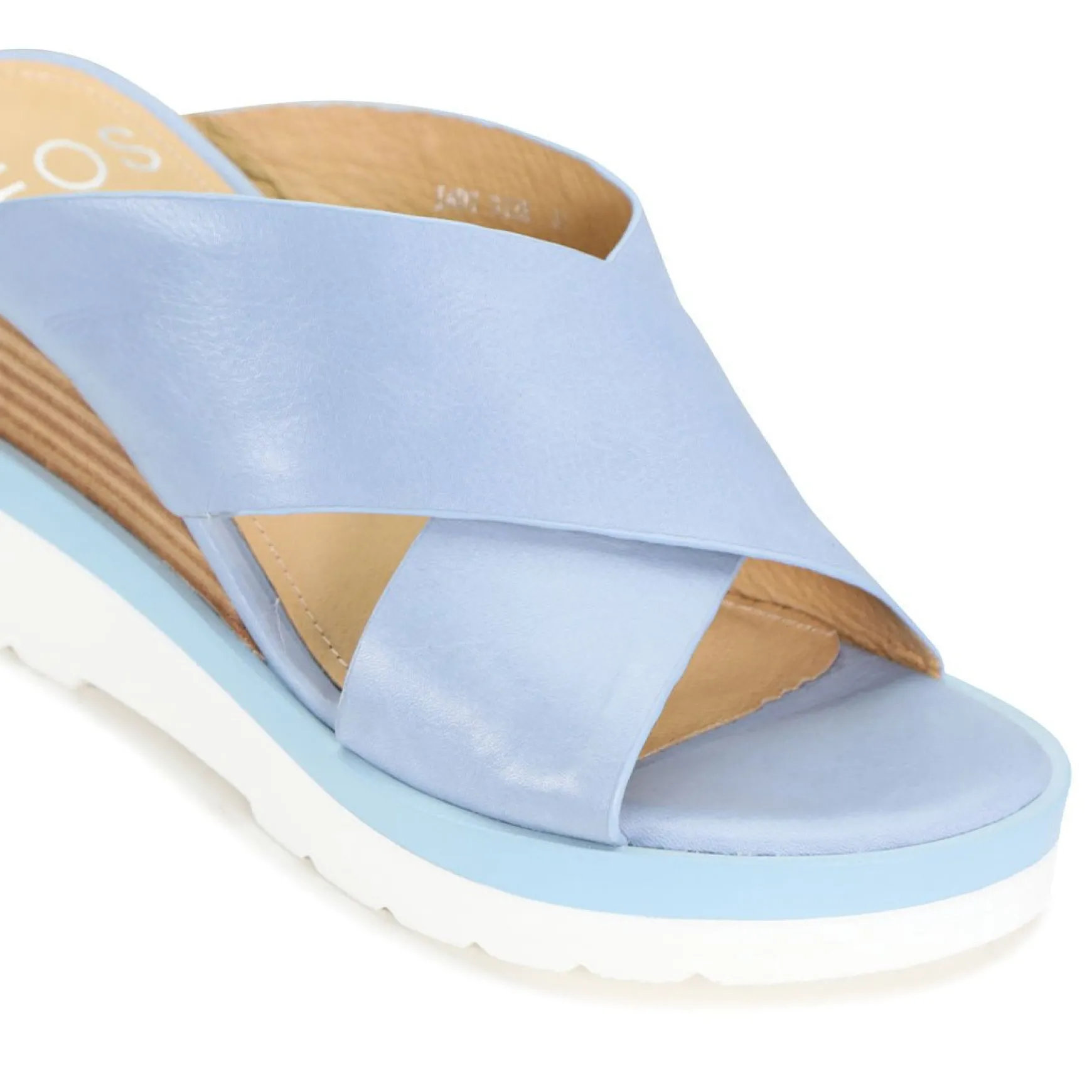 JADY LEATHER CROSSOVER SANDAL LEATHER>EOS Footwear Shop