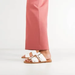 JETT DOUBLE STRAP SLIDE SANDALS LEATHER>EOS Footwear Cheap