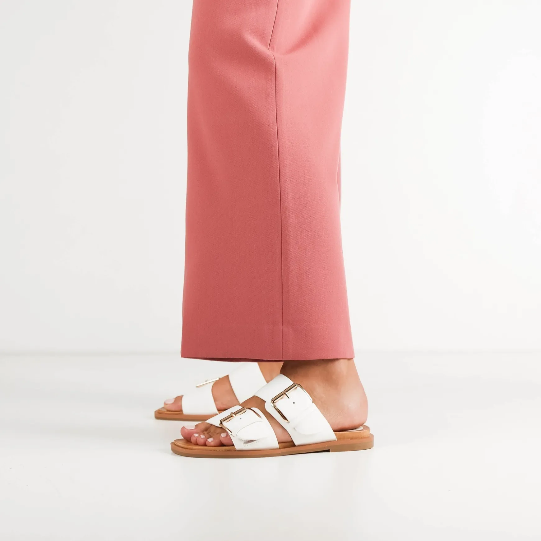 JETT DOUBLE STRAP SLIDE SANDALS LEATHER>EOS Footwear Cheap