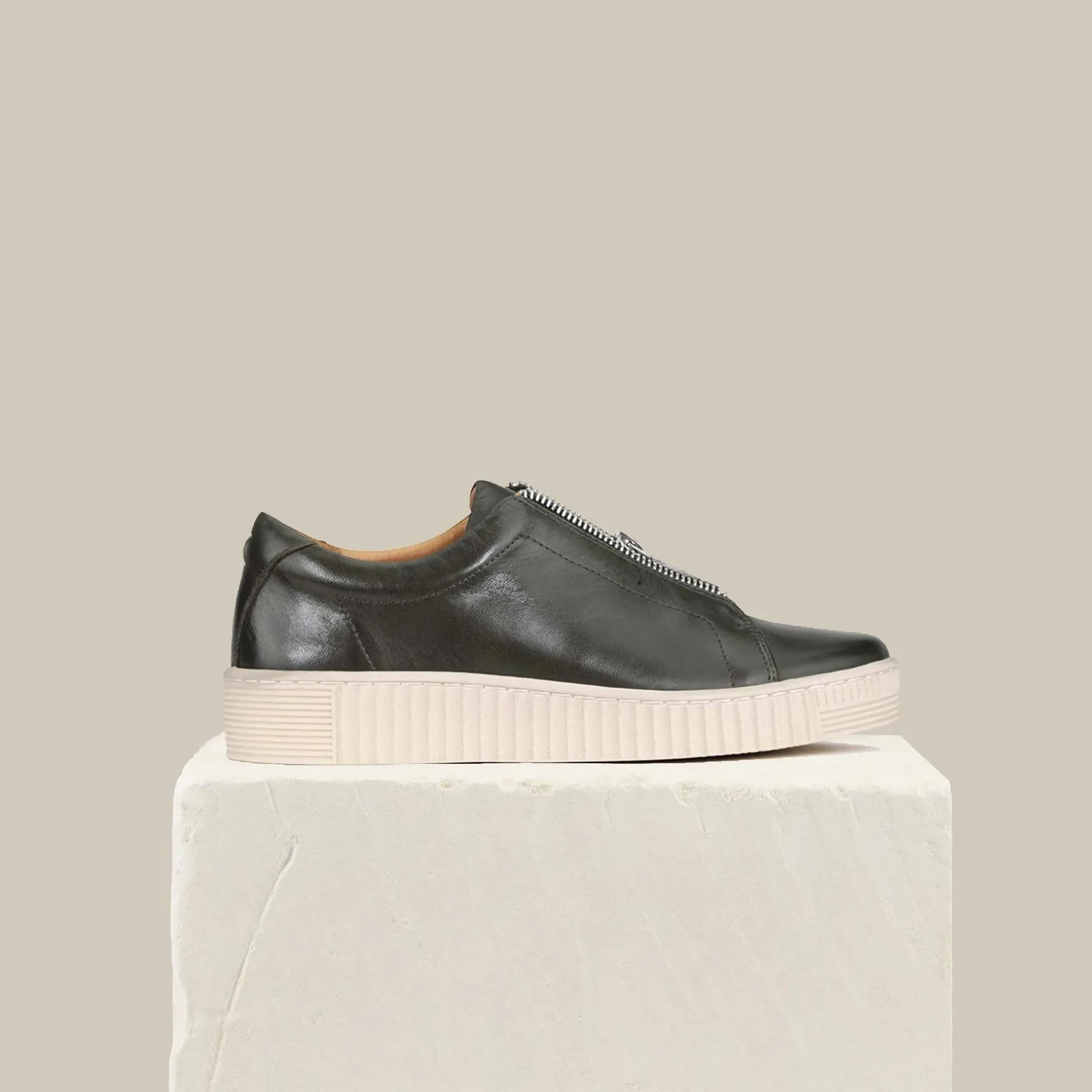 JOYA CHUNKY ZIPPER SNEAKERS LEATHER>EOS Footwear Best