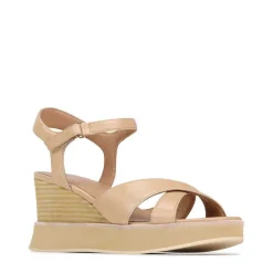 JUN LEATHER WEDGE SANDALS><noscript><img width=