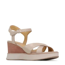 JUN LEATHER WEDGE SANDALS><noscript><img width=