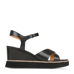 JUN LEATHER WEDGE SANDALS><noscript><img width=