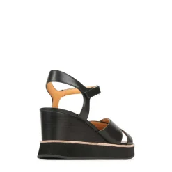 JUN LEATHER WEDGE SANDALS><noscript><img width=