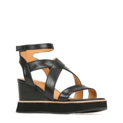 JUNI LEATHER STRAPPY WEDGE SANDALS>EOS Footwear Sale