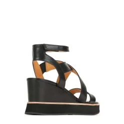 JUNI LEATHER STRAPPY WEDGE SANDALS><noscript><img width=