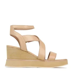 JUNI LEATHER STRAPPY WEDGE SANDALS><noscript><img width=