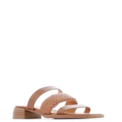 LATTICE LEATHER BLOCK HEEL SANDALS>EOS Footwear Cheap