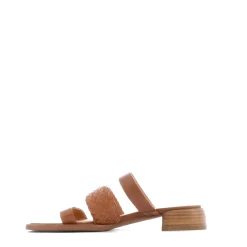 LATTICE LEATHER BLOCK HEEL SANDALS><noscript><img width=