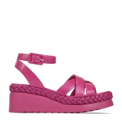 MELANA LEATHER WEDGE SANDALS><noscript><img width=