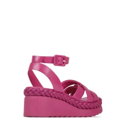 MELANA LEATHER WEDGE SANDALS><noscript><img width=