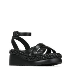MELANA LEATHER WEDGE SANDALS><noscript><img width=