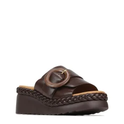 MENA LEATHR WEDGE SLIDE SANDALS><noscript><img width=