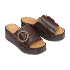 MENA LEATHR WEDGE SLIDE SANDALS><noscript><img width=