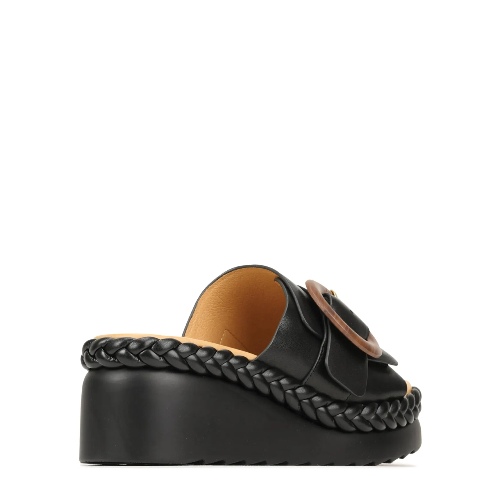 MENA LEATHR WEDGE SLIDE SANDALS>EOS Footwear Best