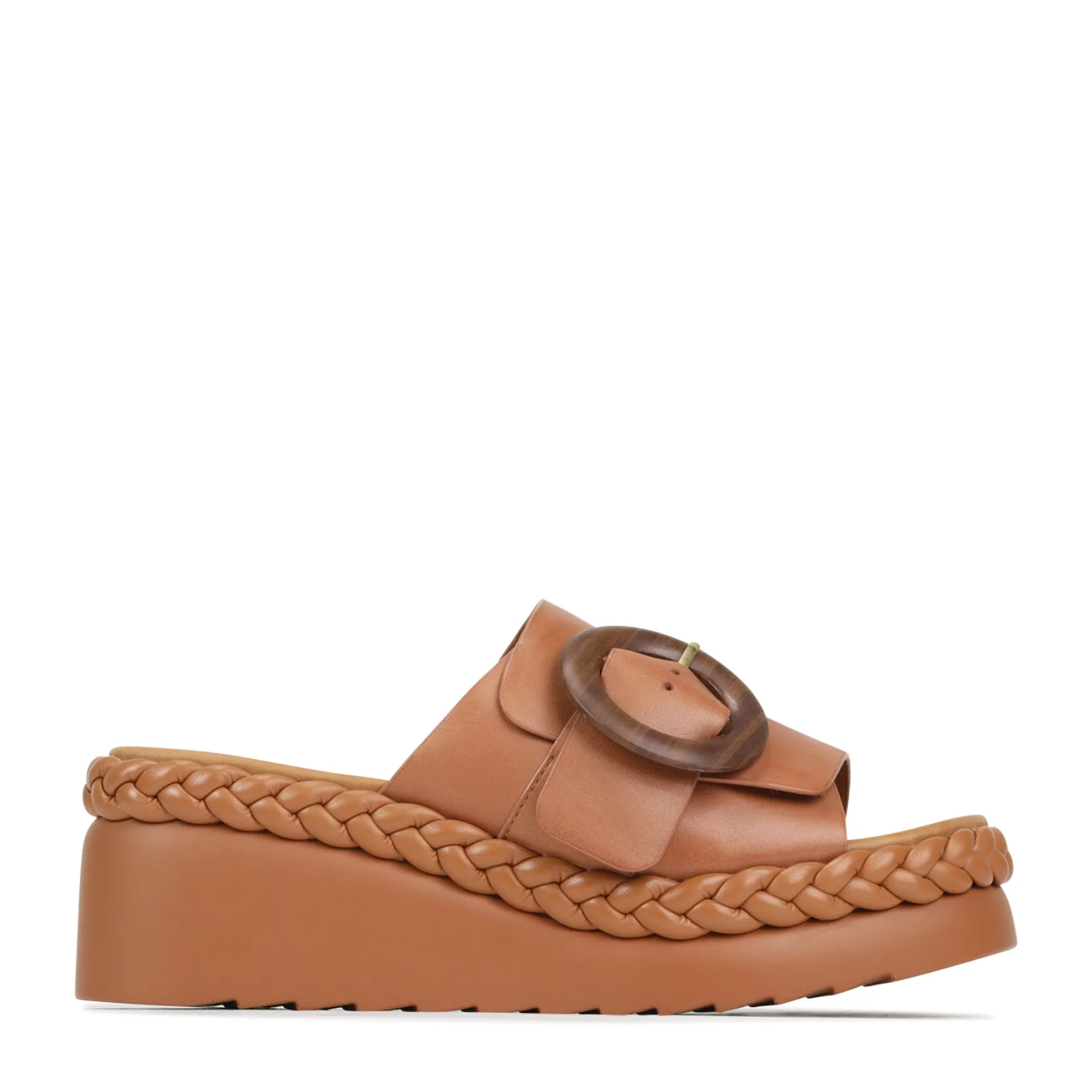 MENA LEATHR WEDGE SLIDE SANDALS>EOS Footwear Best