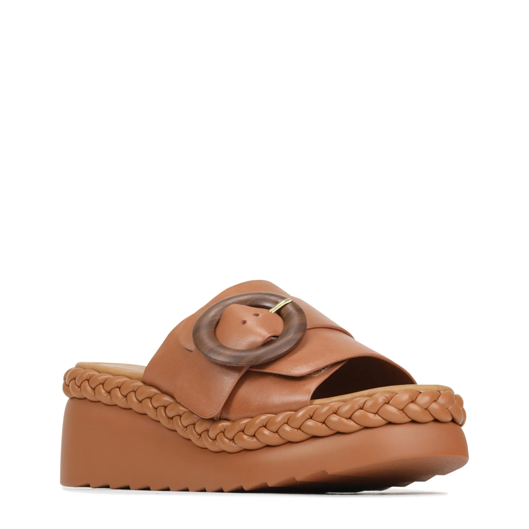 MENA LEATHR WEDGE SLIDE SANDALS>EOS Footwear Best