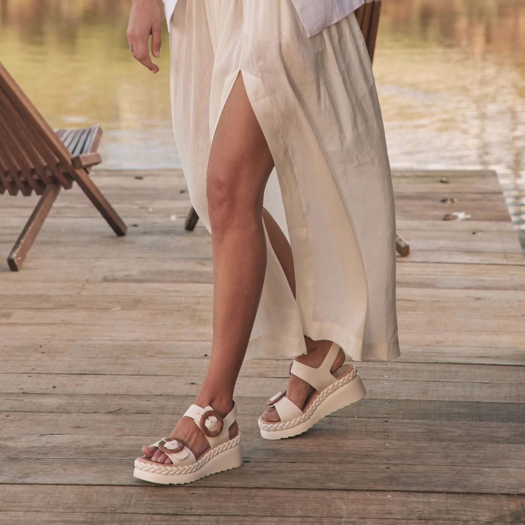 MENORCA LEATHER WEDGE SANDALS>EOS Footwear Sale