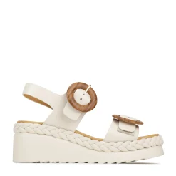MENORCA LEATHER WEDGE SANDALS><noscript><img width=