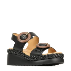 MENORCA LEATHER WEDGE SANDALS><noscript><img width=