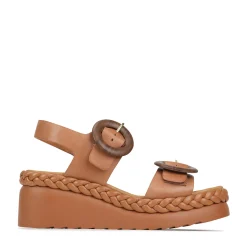 MENORCA LEATHER WEDGE SANDALS><noscript><img width=