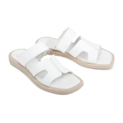MISAYAO LEATHER SLIDE SANDALS><noscript><img width=