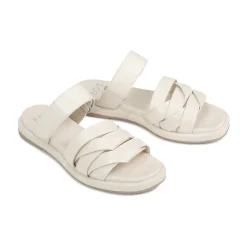ORIANA LEATHER SLIDE SANDALS><noscript><img width=