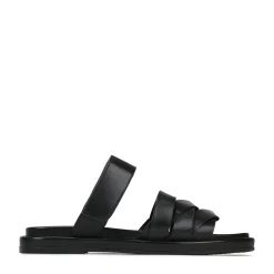 ORIANA LEATHER SLIDE SANDALS><noscript><img width=