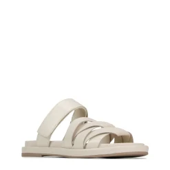ORIANA LEATHER SLIDE SANDALS><noscript><img width=