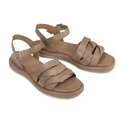 ORIGAMI LEATHER SLIDE SANDALS><noscript><img width=